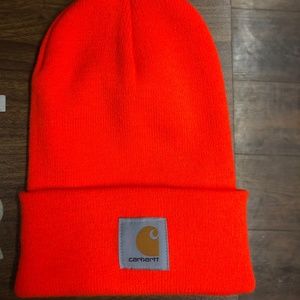Neon orange Carhartt beanie